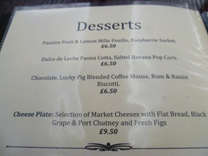 Dessert Menu