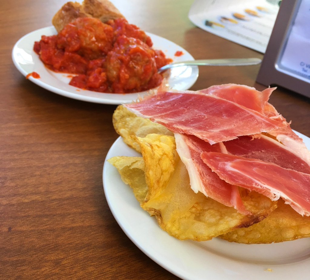Meatballs and Serrano Ham at Cafe Bar Molina