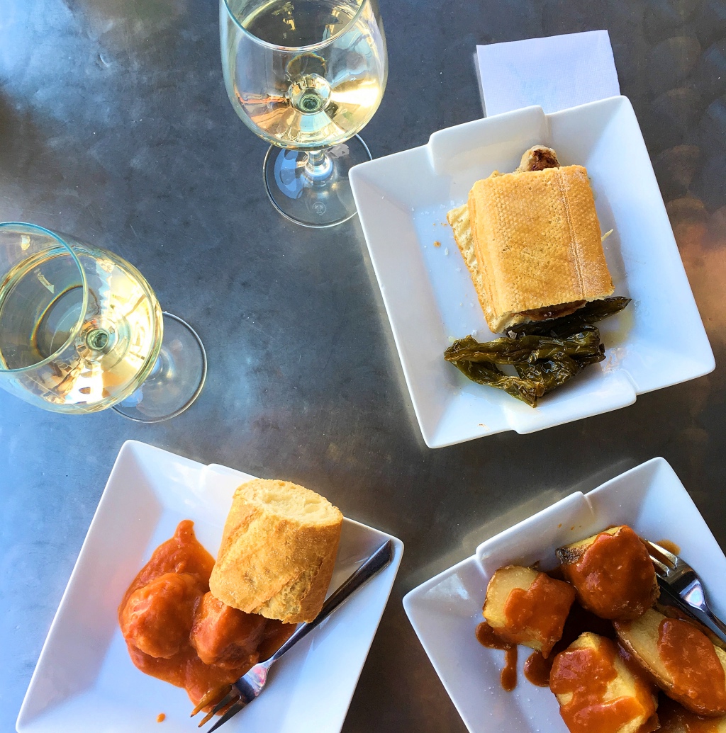 Meatballs, Pork and Patatas Bravas at Bar Monterey